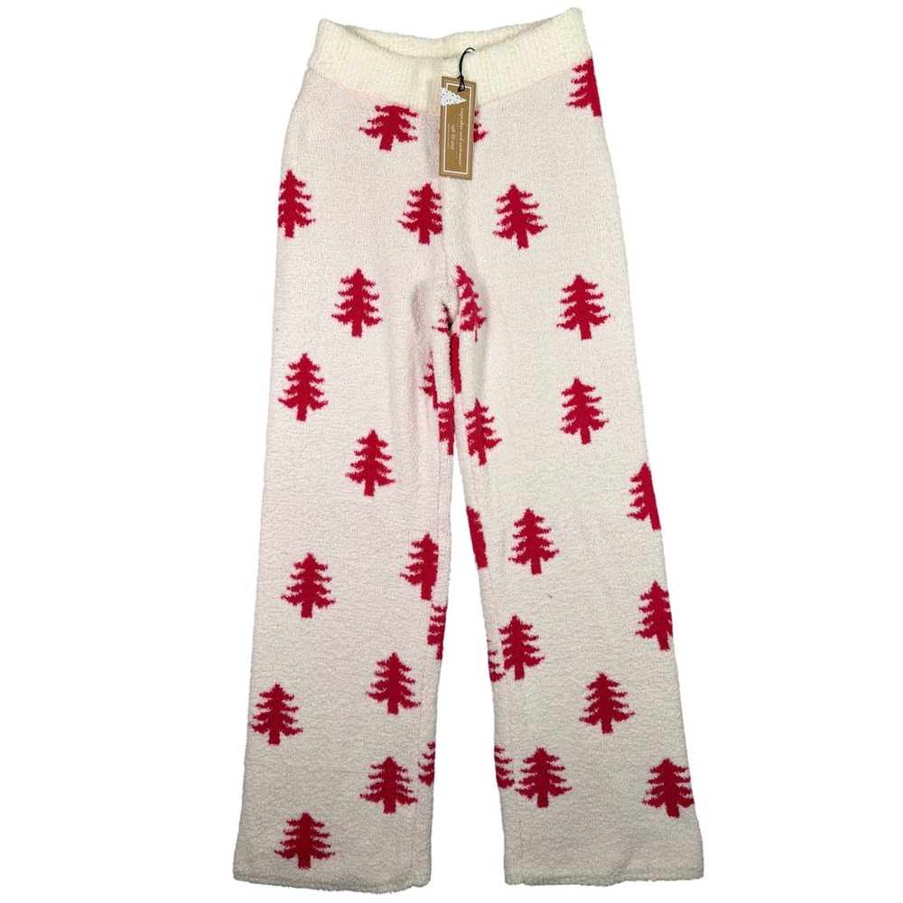 Cupcakes and Cashmere Womens Small Christmas Tree Fuzzy Lounge‎ Pajama Pants New